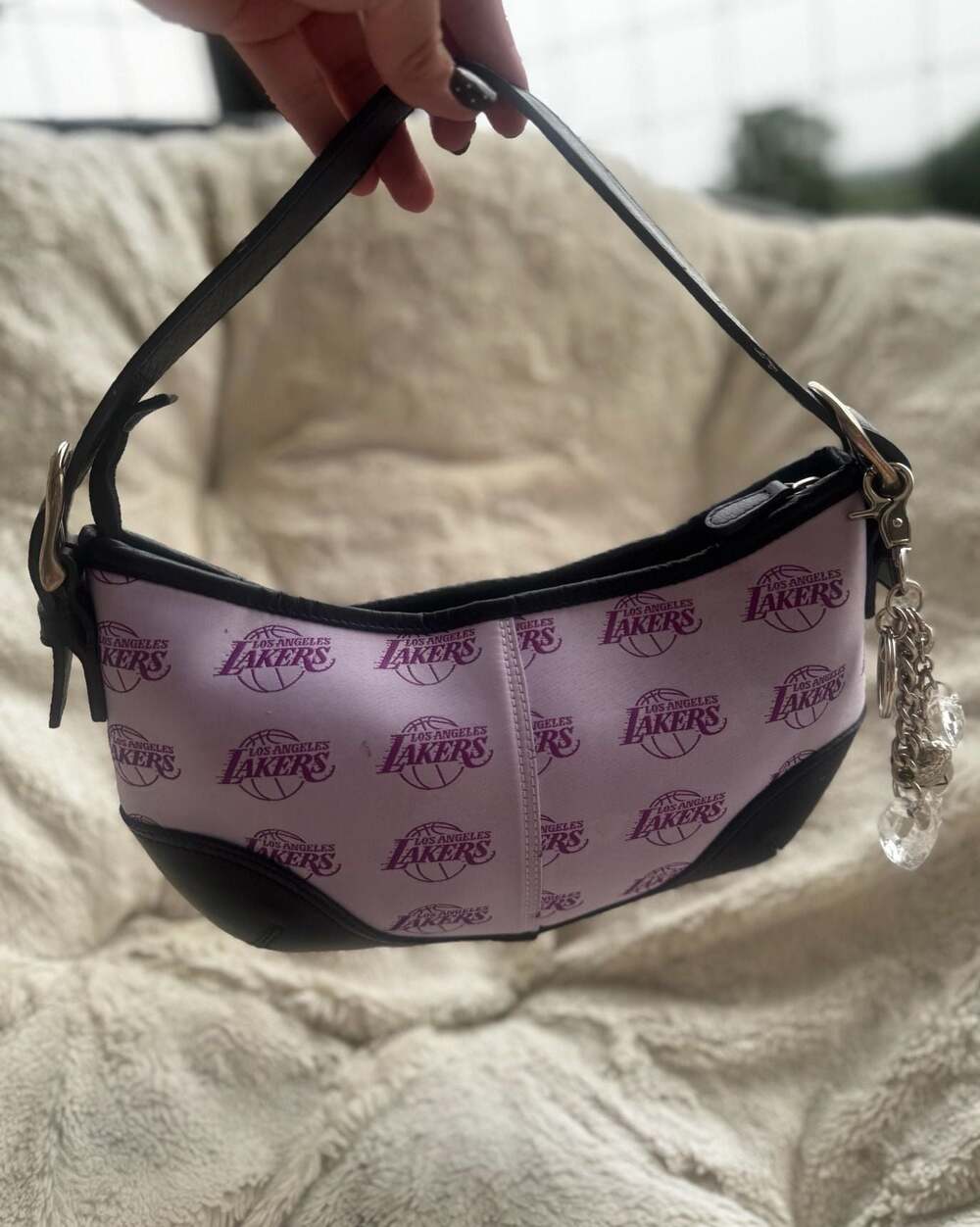 Los Angeles Lakers Logo Print Small Shoulder Bag